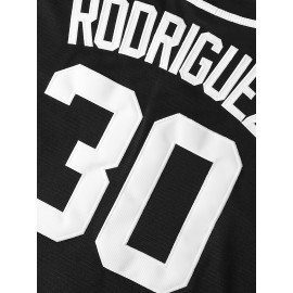 Classic Letter & Number 30 Baseball Shirt Embroidered Design, Men'S Breathable Baseball Jersey, Short Sleeve Shirt For Training And Competition