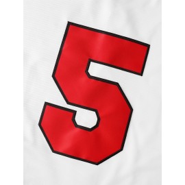 Men'S American Baseball Jersey Classic # 5 Embroidered Design Short Sleeved Breathable Shirt Suitable For Training And Games