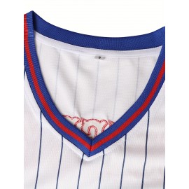 #44 White Baseball Jersey Stitched Polyester Men'S Retro Baseball Shirt Button Short Sleeved Baseball Top S-3XL Hip Hop Clothes