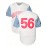 Men's Classic #56 Embroidered Baseball Jersey, Breathable Polyester, V-Neck, Short Sleeve - Ideal for Training & Competition, Machine Washable, White with Blue Accents