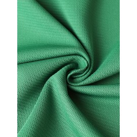 Men's Green Embroidered Polyester Baseball Shirt #55, V-Neck, Button Closure - Ideal for Spring, Summer, and Autumn Sports, Casual Wear Sizes S-XXXL