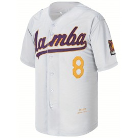 Men'S #24 White Baseball Jersey Stitched Polyester Men'S Retro Baseball Shirt Button Short Sleeved Baseball Top S-3XL Hip Hop Clothess