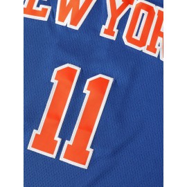 Men's New York Embroidered 11 Basketball Jersey - Sleeveless Polyester Tank Top with Loose Fit, All-Season Comfort for Sports, Casual & Outdoor Activities - Gift for Fans, Sports Fan Apparel, Sporty Design, Durable Sportswear
