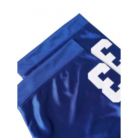 All Stitched #33 Blue Breathable Embroidered Football Jersey - Casual V-Neck Sports Shirt for Outdoor Activities & Parties, Sizes S-XXXL, Embroidered, Football Jersey, Breathable, Casual