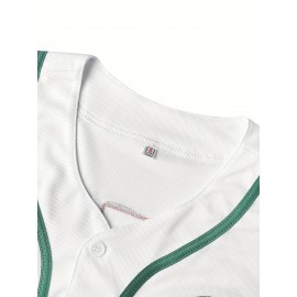 Stitched Baseball Jersey Polyester Men'S Retro Baseball Shirt Button Short Sleeved Baseball Top S-3XL Hip Hop Clothess