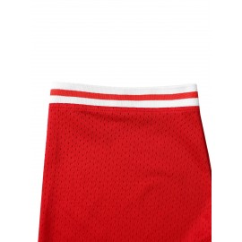 Men's Breathable Baseball Jersey with Embroidered #14 & ROSE Design, 100% Polyester V-Neck Short Sleeve Shirt, Loose Fit for Training, Competition & Casual Wear - All-Season Machine Washable, Best for Christmas