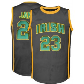 Embroidered #23 Irish Basketball Jersey, 100% Polyester Crew Neck Sports Tank Top with Slight Stretch, Unisex Sleeveless Jersey for All Seasons, Casual and Athletic Wear for Parties, Outdoors, and Sport Events