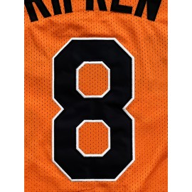 #8 Orange Baseball Jersey Stitched Polyester Men'S Retro Baseball Shirt Button Short Sleeved Baseball Top S-3XL Hip Hop Clothes