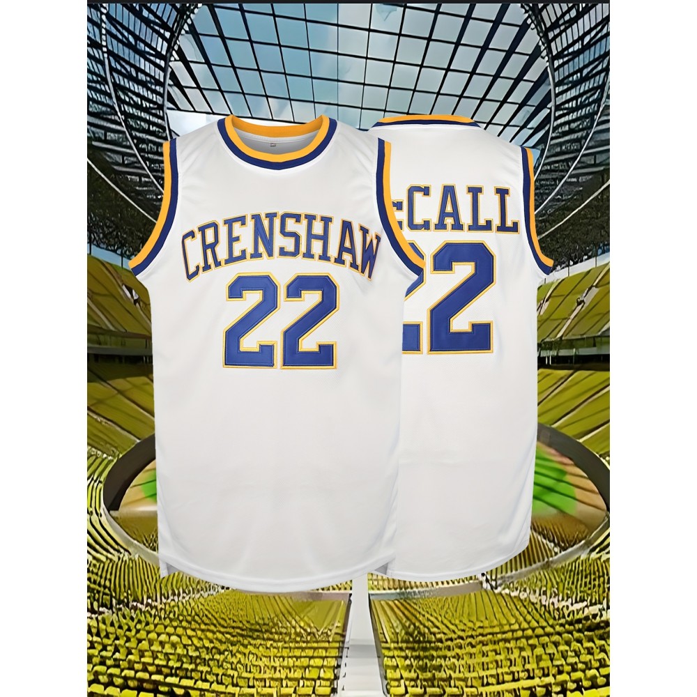 Men's Basketball Jersey #22, Polyester V-Neck Sports Shirt, Letter & Number, Loose Fit for Training, Casual & Team Activities, S-XXXL, Outdoor Activities|Vneck Jersey|Comfortable Fit