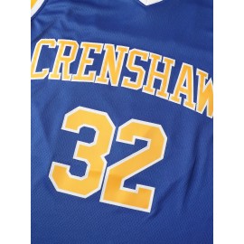 Men's #32 Blue Basketball Jersey - 