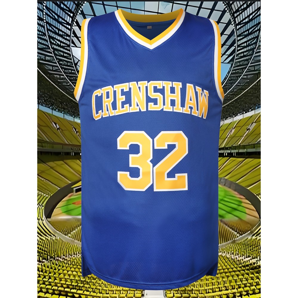 Men's #32 Blue Basketball Jersey - 