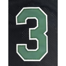 Men's #3 Montrose Christian Basketball Jersey - Black, Embroidered Green & White, Sleeveless Sportswear for Training & Competition, Breathable Mesh Fabric, Ideal for Spring-Autumn, Sizes S-XXXL