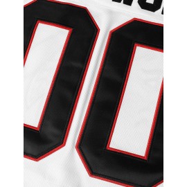 No. 0 Christmas holiday hockey jersey patchwork striped hockey suit men's loose V-neck embroidered hockey shirt Christmas costume