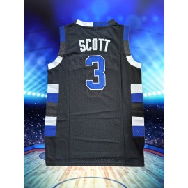 1pc Men's #3 Vintage Basketball Jersey - 100% Polyester Knit Fabric, Embroidered Lettering, Sleeveless V-Neck Sports Uniform for Training & Competition, Loose Fit for Casual/Team Sports/Outdoor Activities, Breathable, Perfect for Summer