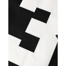 Men's #3 Shamrock Embroidered Vintage Color Block Long Sleeve Ice Hockey Jersey - Breathable Polyester, Loose Fit V-Neck for Sports & Casual Wear