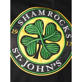 Men's #3 Shamrock Embroidered Vintage Color Block Long Sleeve Ice Hockey Jersey - Breathable Polyester, Loose Fit V-Neck for Sports & Casual Wear