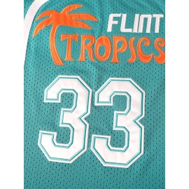 Men's #33 Flint Tropics Retro Embroidered Basketball Jersey - Breathable, Sleeveless Round Neck Sports Uniform for Training & Competition