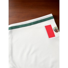 Men'S Polyester Baseball Jersey, Mexico Embroidered V-Neck Button-Up Shirt, Sports Style, Slight Stretch Fabric, for Casual, Training, Baseball, and Party Events, Four Seasons Wear for Adults and Teens