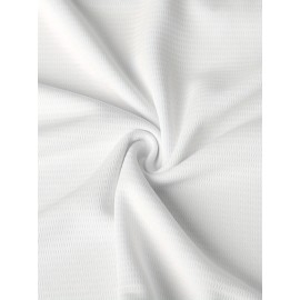 Men's #37 Retro White Baseball Jersey with Blue & Red Stripes - Embroidered, V-Neck, Short Sleeve, Loose Button-Up Shirt for Training & Games - Lightweight Polyester, Machine Washable