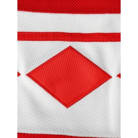 Men's #20 Red Embroidered Ice Hockey Game Jersey - V-Neck, Long Sleeve, Polyester - Suitable for Sports and Casual Wear