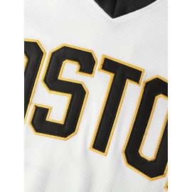 Men's #18 Ice Hockey Jersey, Embroidered Letters and Numbers Sports Top, V-Neck, Loose Fit - Ideal for Training, Outdoor Activities, Casual Wear