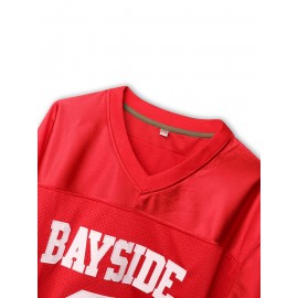 Men's #6 Embroidered Green Football Jersey - V-Neck, Breathable Polyester, Perfect for Sports & Casual Wear