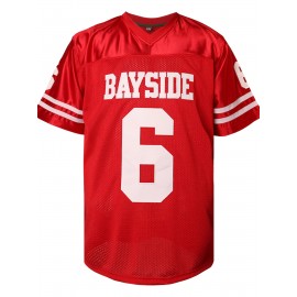 Men's #6 Embroidered Green Football Jersey - V-Neck, Breathable Polyester, Perfect for Sports & Casual Wear