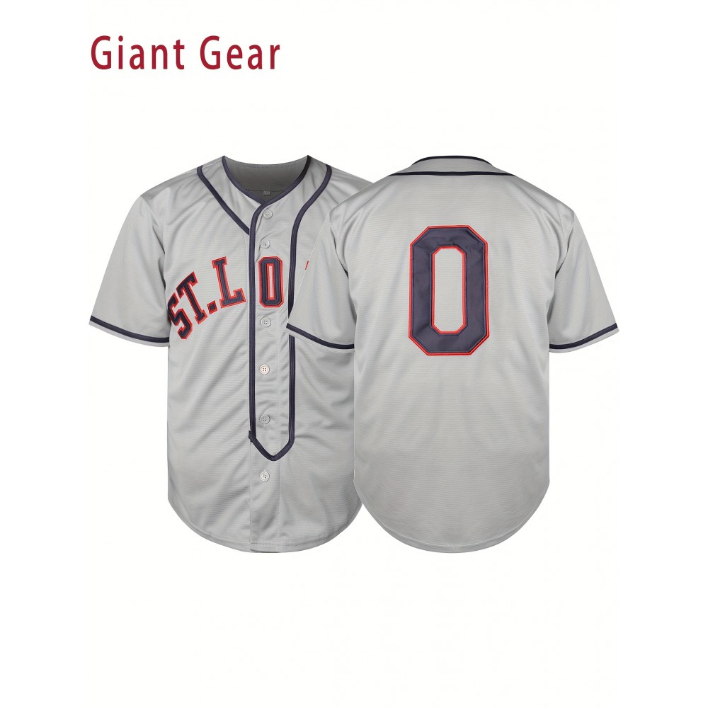 Men'S # 0 Grey Baseball Jacket V-neck Breathable Polyester Mesh Loose Sport Design Machine Washable Suitable For Casual Outdoor Activities S-3XL Sportswear V-neck Jersey Front Buckle Closed