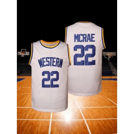 Men's #22 Embroidered Basketball Jersey - Breathable Polyester, Perfect for Sports & Casual Wear, Machine Washable