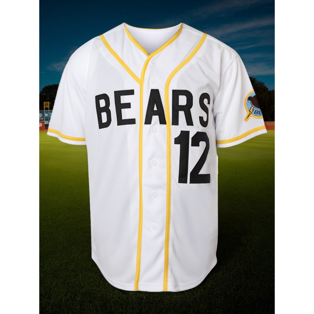 Men's #12 Classic White Baseball Jersey with Embroidered 